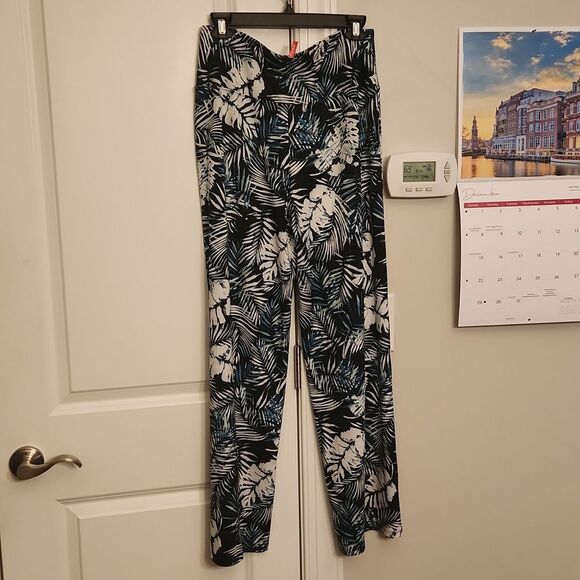 Spanx Women's Go With the Flow Wide-Leg Pants in "Blue Palm" Print Size M - Picture 5 of 11